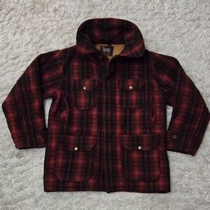VTG 50s Woolrich Red And Black Buffalo Plaid Jacket M
